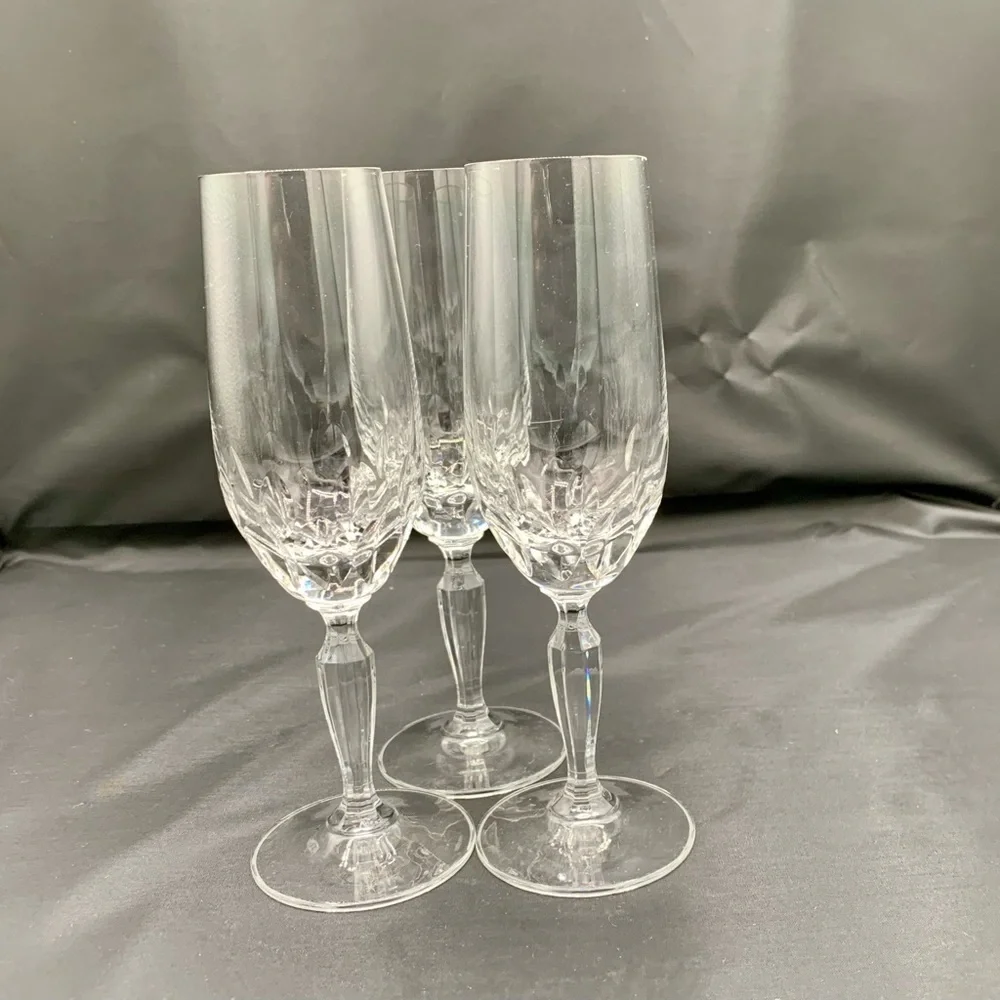 3 Champagne Flute Toasting Glasses Schott-zwiesel Gardone 7.5”